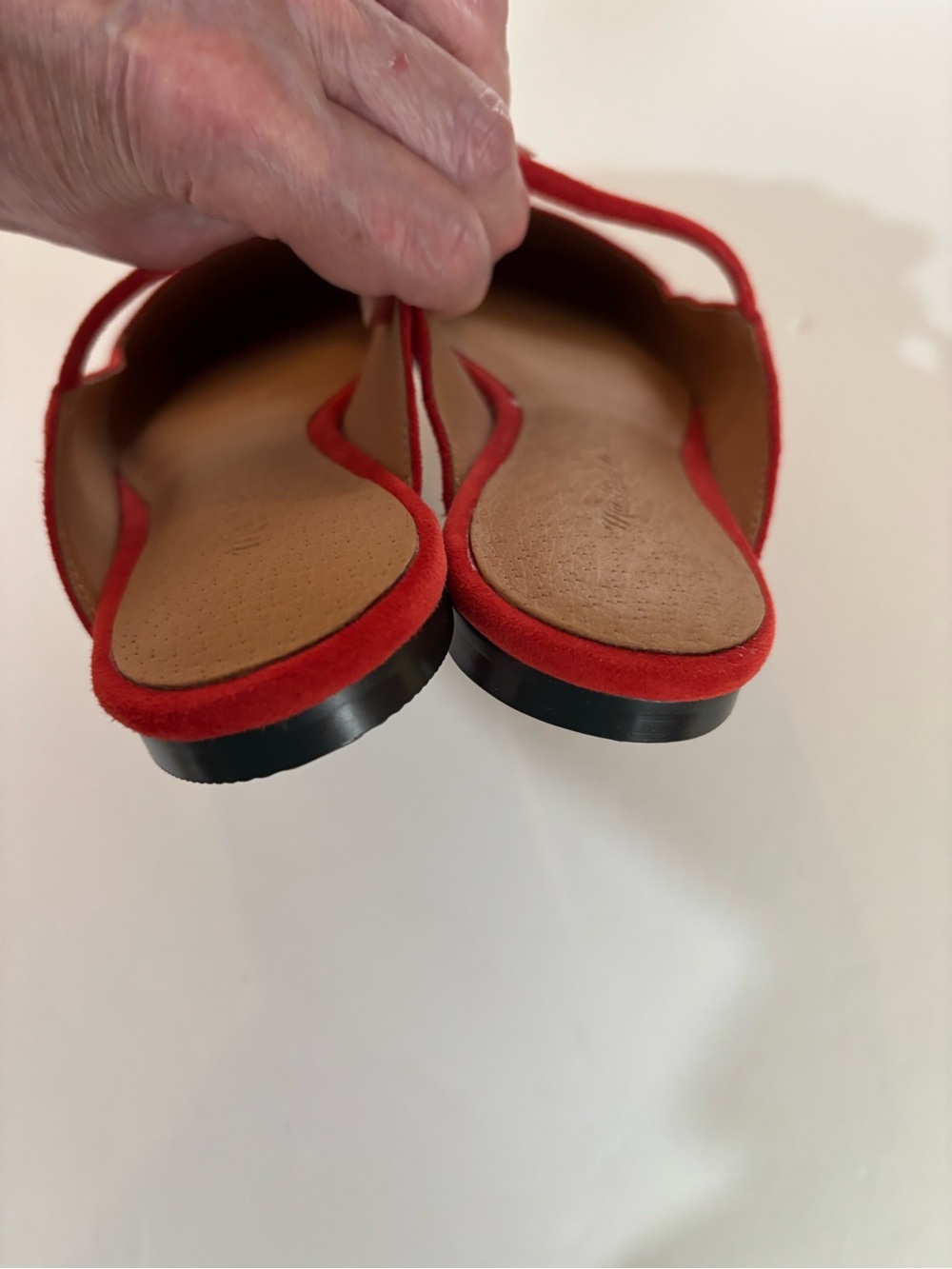 Madewell Red Suede Mary Jane Slide Mules - Picture 4 of 8